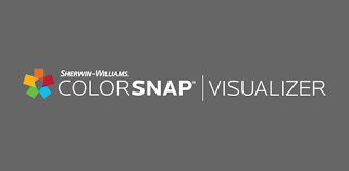 Logo of Sherwin-Williams ColorSnap Visualizer on a grey background, featuring a multicolored flower-like icon on the left.